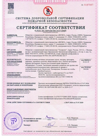 Пожарный сертификат соответствия